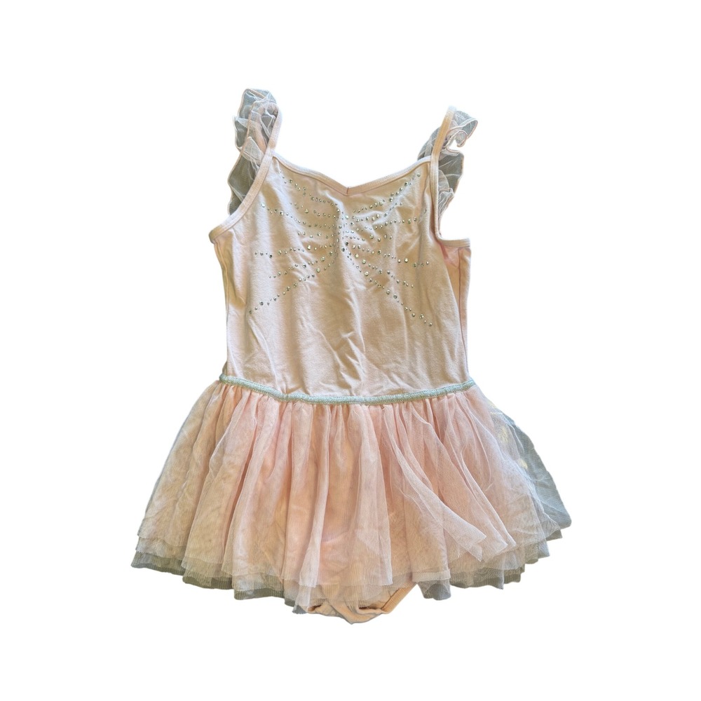 Cat & Jack Girls Pink Rhinestone Butterfly Tutu Ballet Leotard XL 14/16